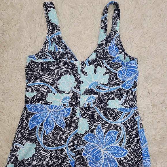 J Mclaughlin Maxi Summer Dress Sz XS Blue Floral - Picture 5 of 9